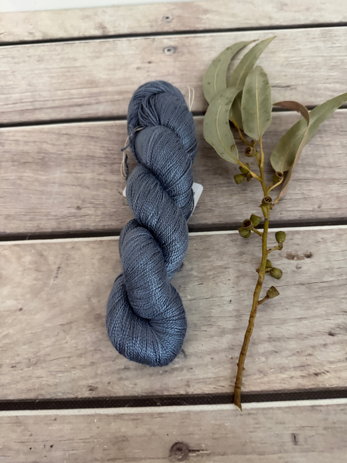 Slate Grey ooak - 4 ply in Mulberry silk - Ginseng f