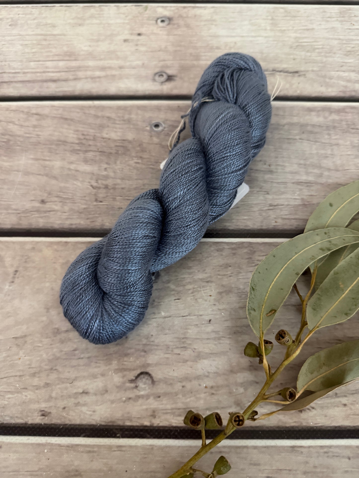 Slate Grey ooak - 4 ply in Mulberry silk - Ginseng f