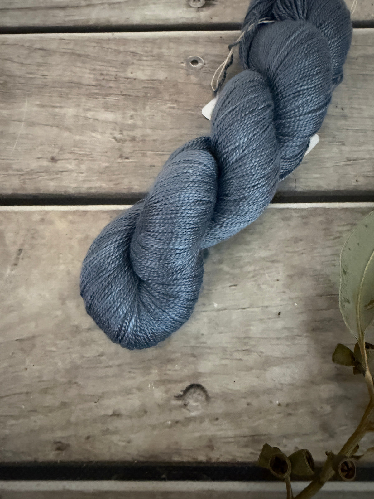 Slate Grey ooak - 4 ply in Mulberry silk - Ginseng f