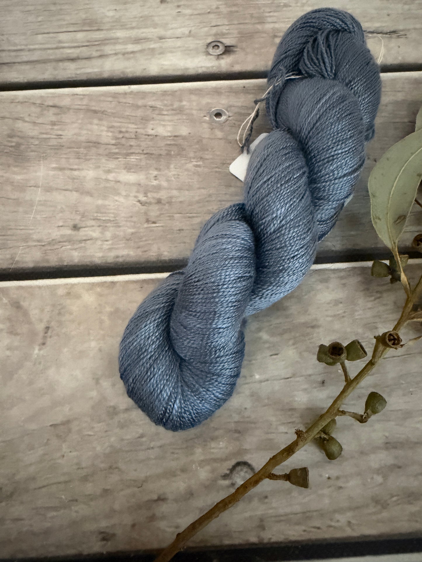 Slate Grey ooak - 4 ply in Mulberry silk - Ginseng f