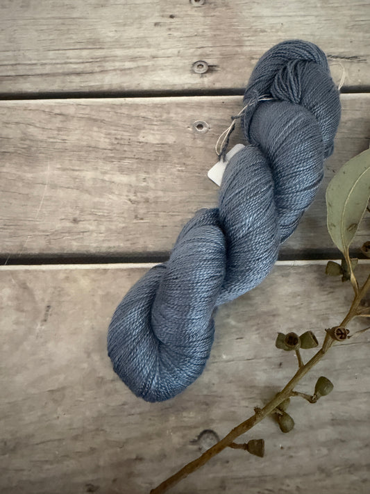 Slate Grey ooak - 4 ply in Mulberry silk - Ginseng f