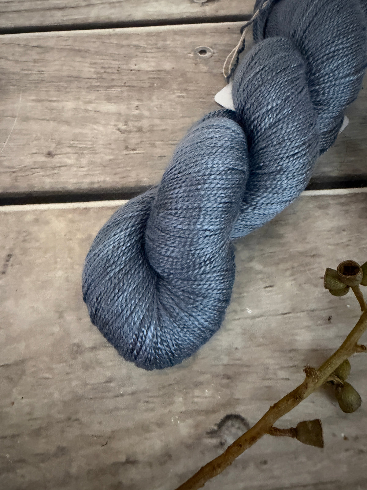 Slate Grey ooak - 4 ply in Mulberry silk - Ginseng f