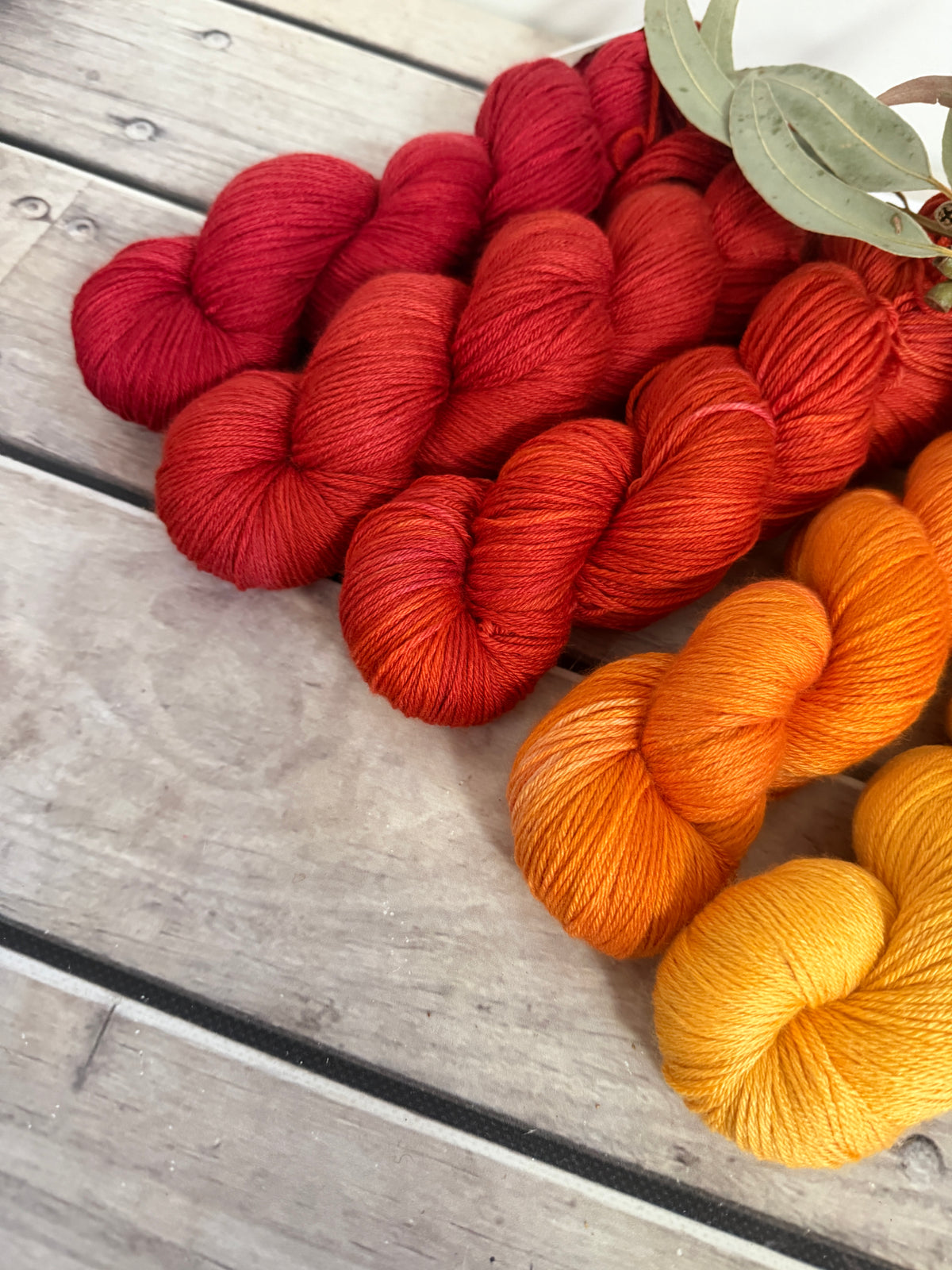 The Nepal Sunrise Fade - Jasmine merino/silk yarn - 4 ply