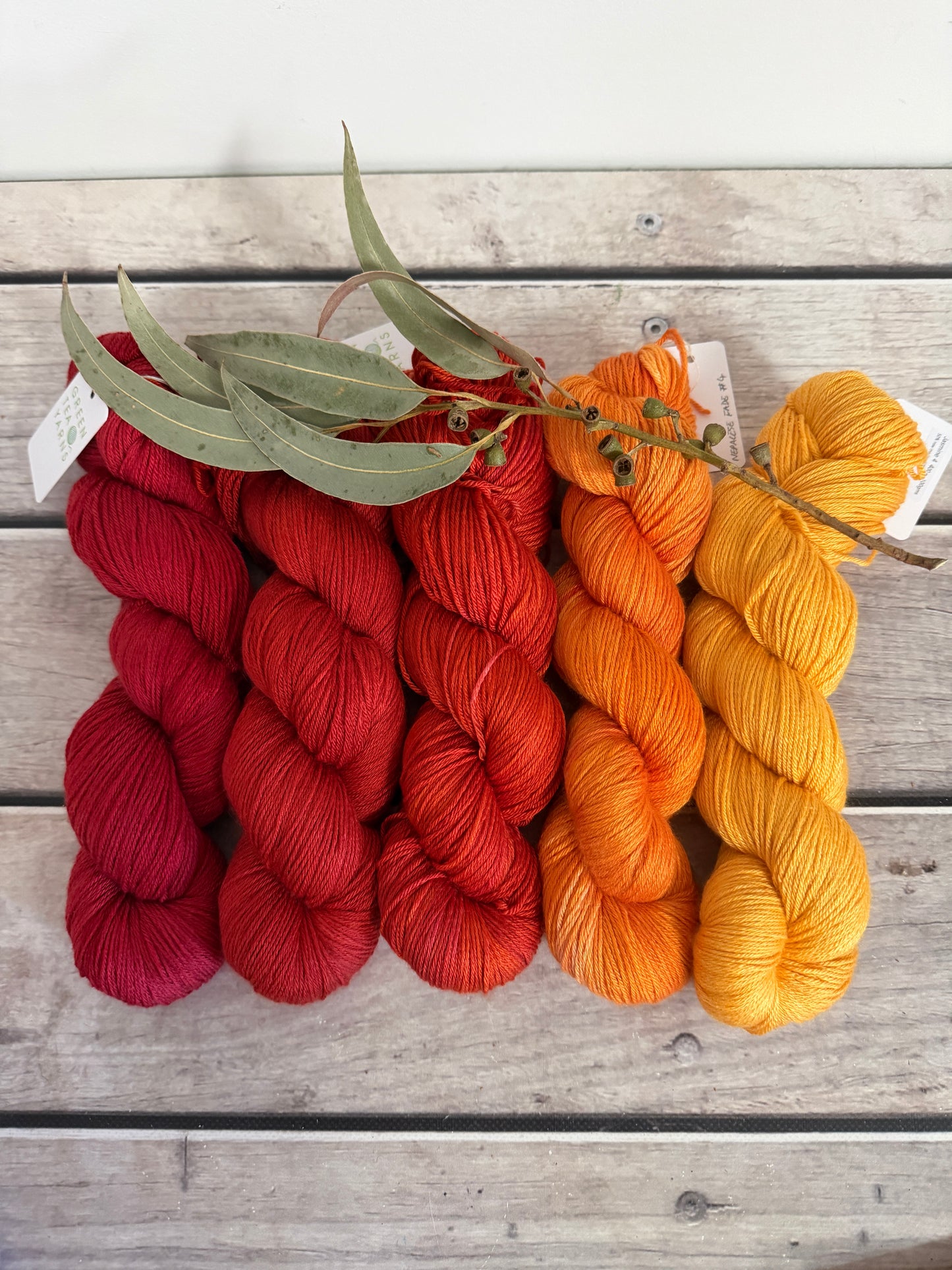 The Nepal Sunrise Fade - Jasmine merino/silk yarn - 4 ply