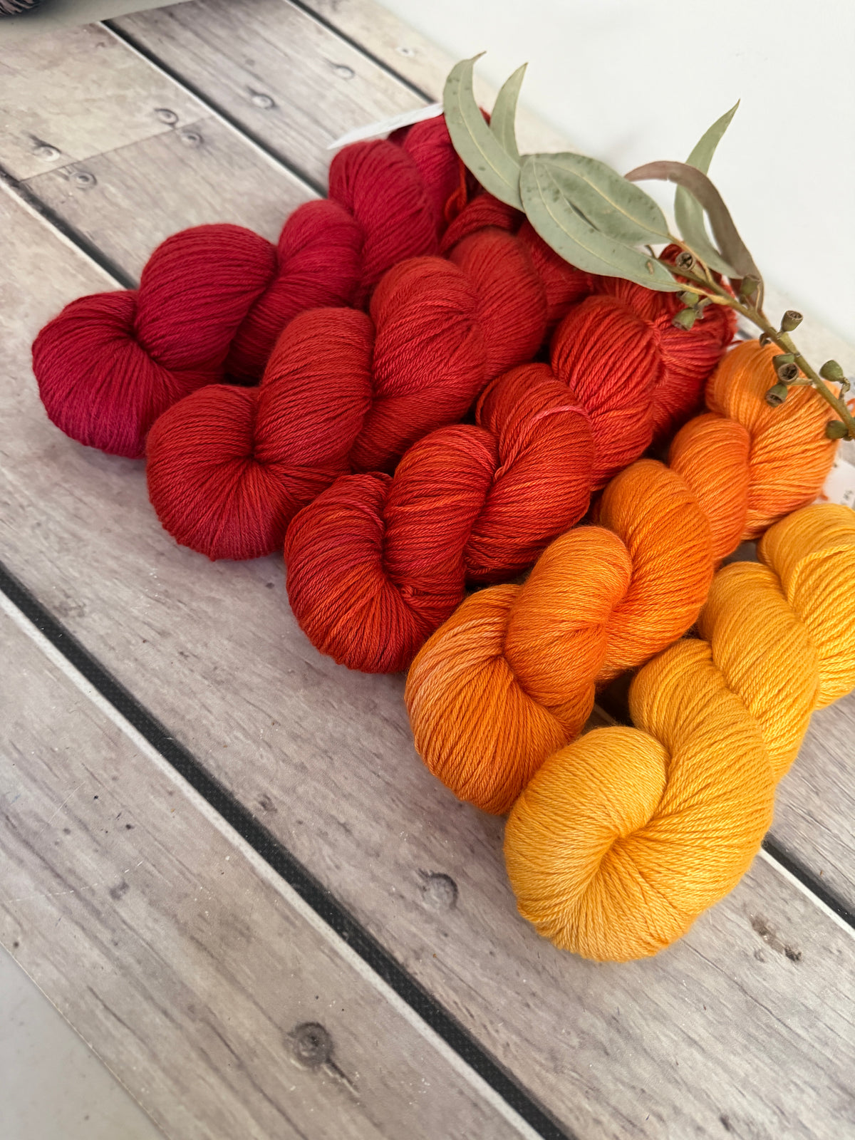 The Nepal Sunrise Fade - Jasmine merino/silk yarn - 4 ply
