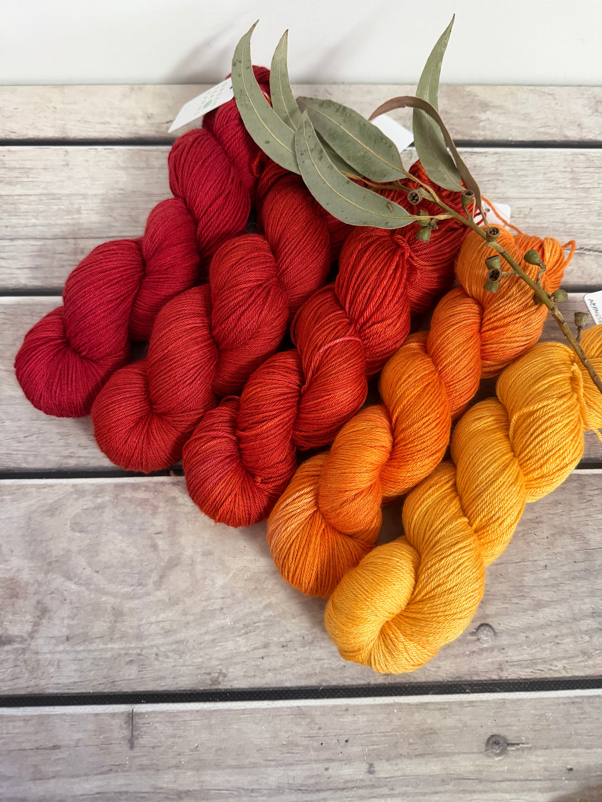 The Nepal Sunrise Fade - Jasmine merino/silk yarn - 4 ply
