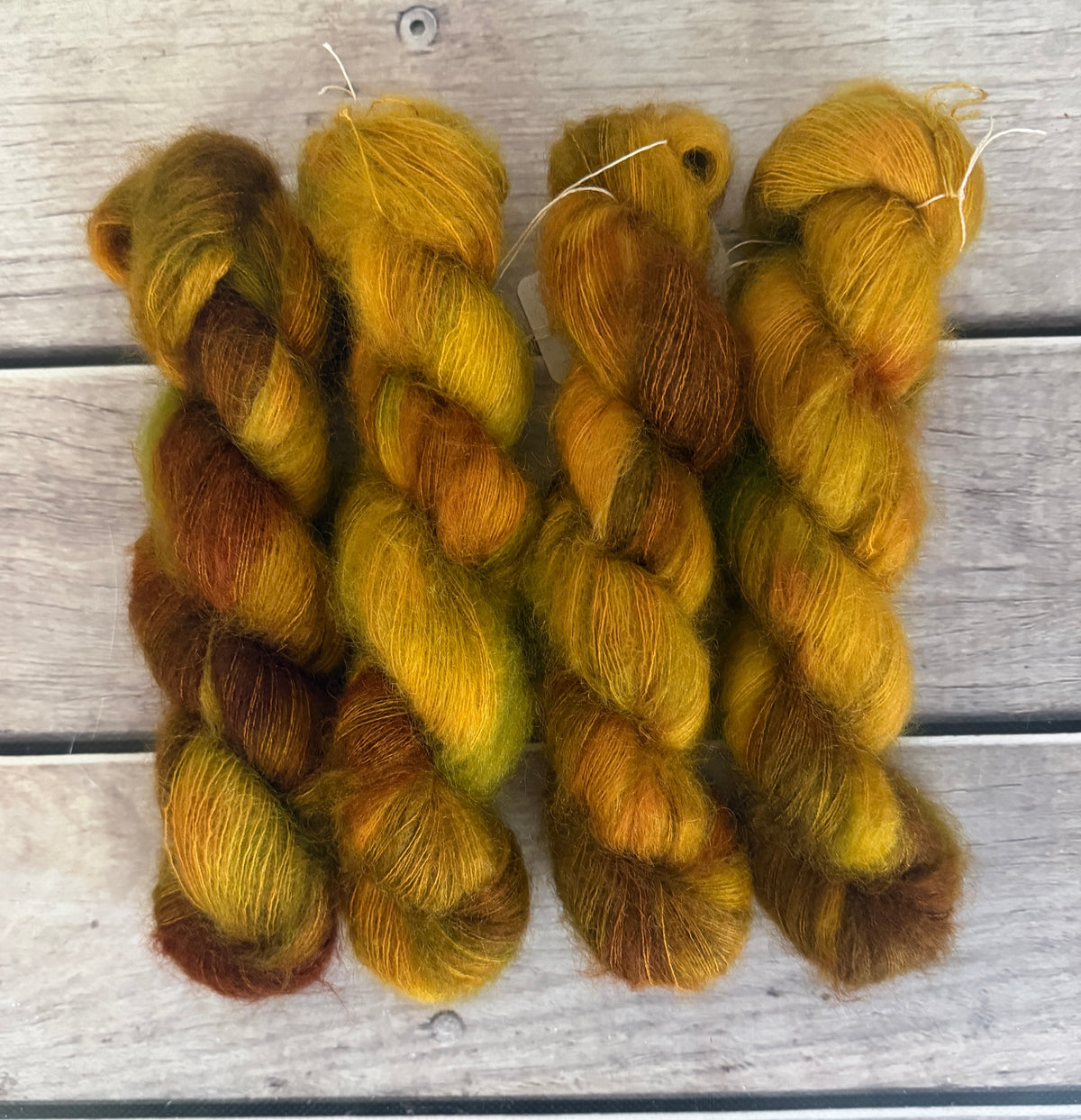 Dijon odd - on Silk and Mohair - Shui Yun, 2 ply/laceweight