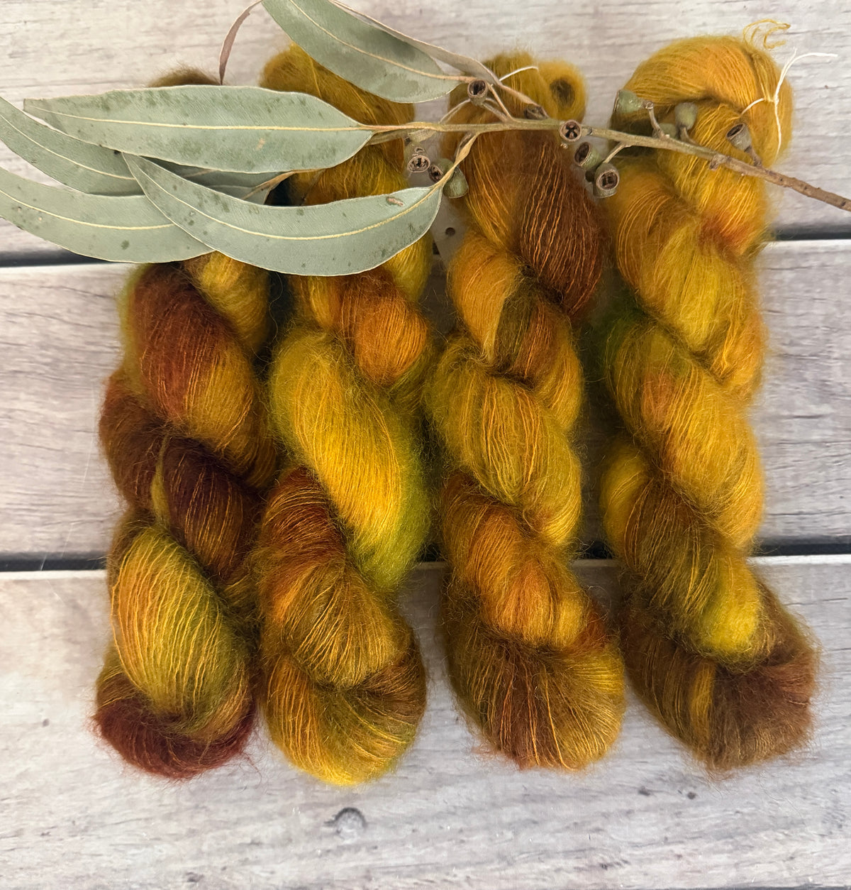Dijon odd - on Silk and Mohair - Shui Yun, 2 ply/laceweight