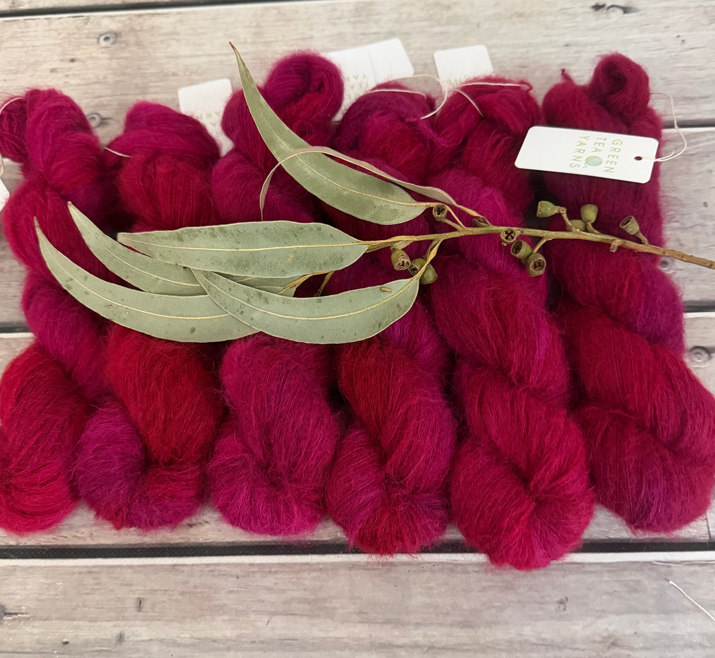 Bush Berries - 2 ply Suri/merino fluff - Rosemary