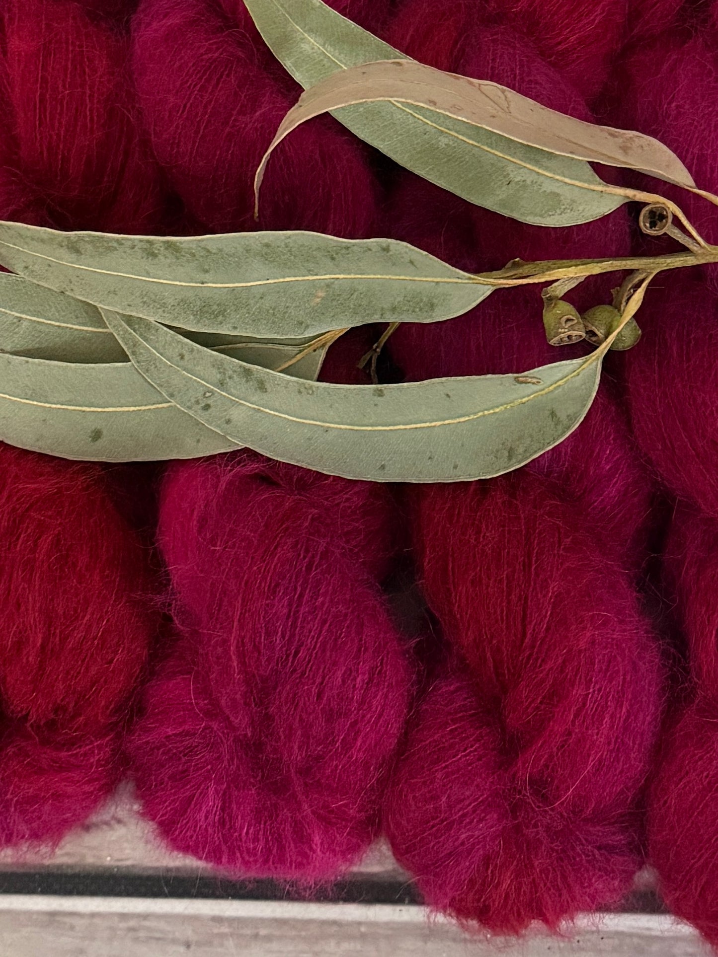 Bush Berries - 2 ply Suri/merino fluff - Rosemary
