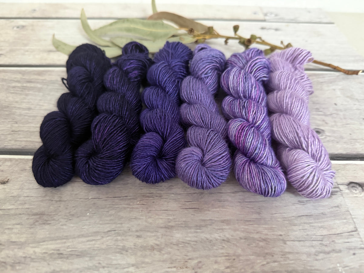 Purple Fade - Osmanthus 4 - silk/merino single 4 ply
