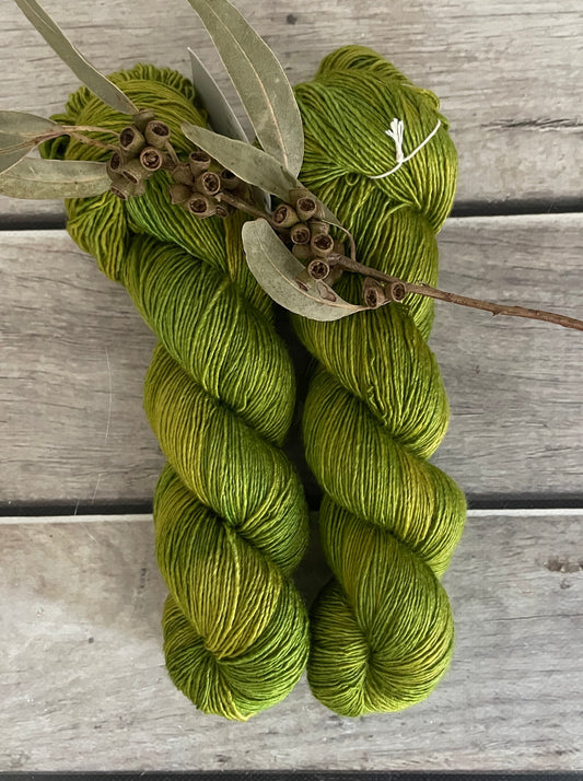 Pickle on Merino and Silk 4 ply single - Osmanthus