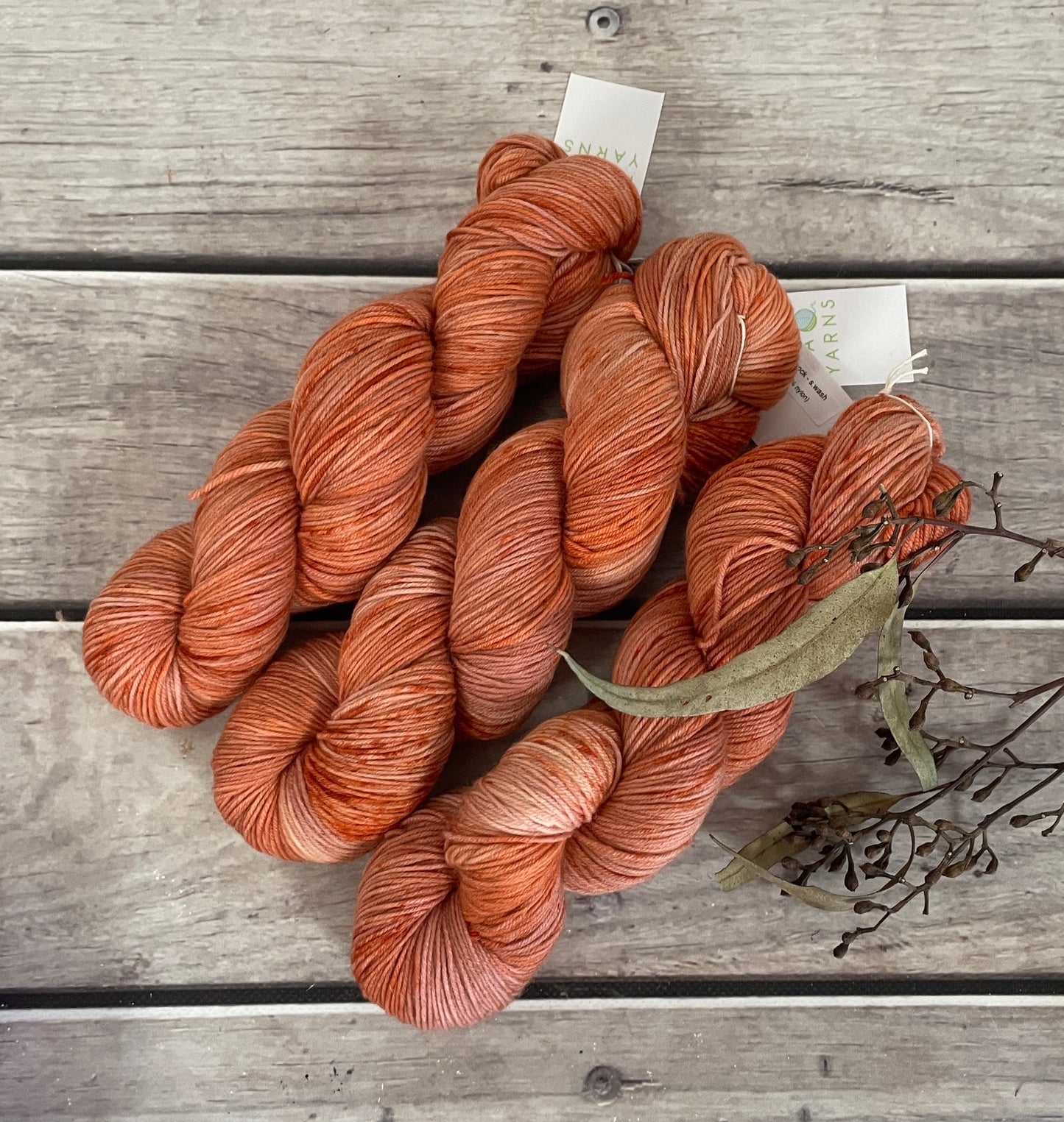 Paprika ooak - 4 ply merino/nylon sock yarn - Darjeeling