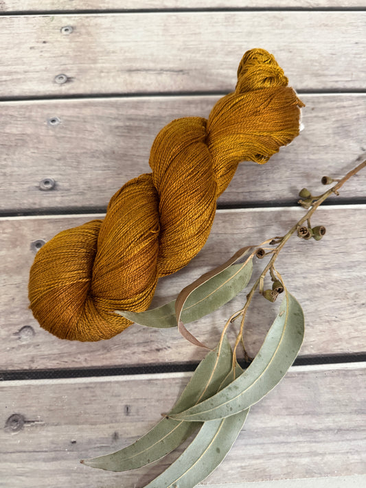 Burnished Copper  - 3 ply pure silk yarn - Ginseng hl