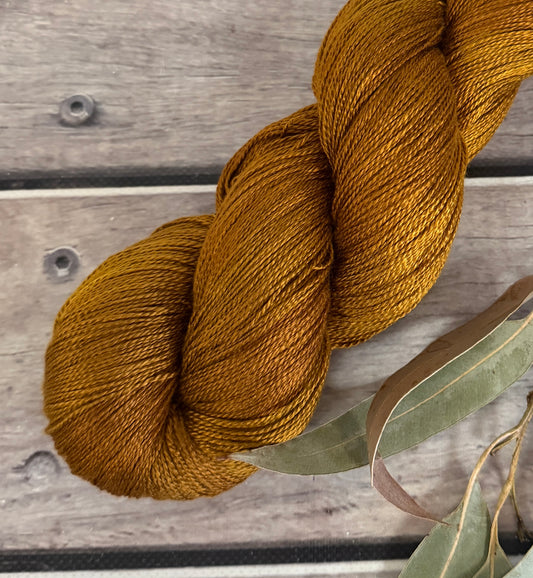 Burnished Copper  - 3 ply pure silk yarn - Ginseng hl
