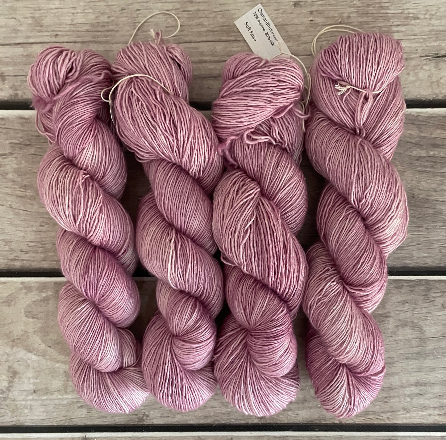 Soft Rose - 4 ply in Mulberry silk and Merino singles yarn - Osmanthus