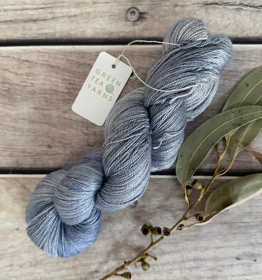 Carbon Copy ooak - 3 ply silk and merino - White Cloud heavy lace