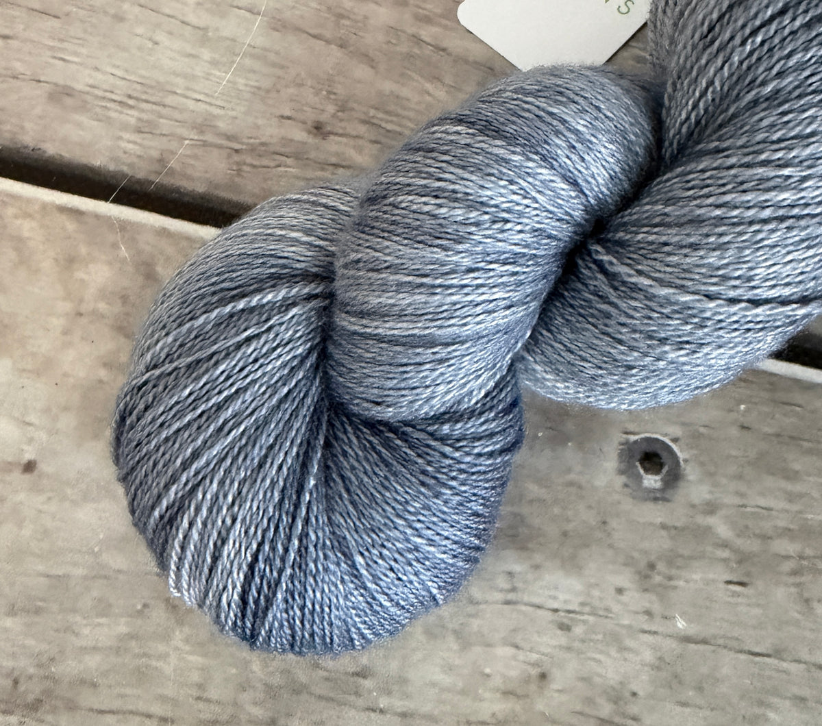 Carbon Copy ooak - 3 ply silk and merino - White Cloud heavy lace
