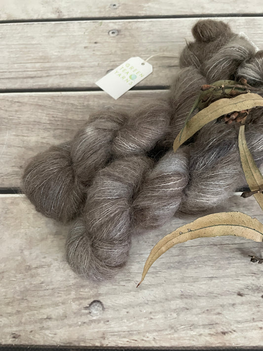 Pale Peat - 2 ply Suri/merino fluff - Rosemary