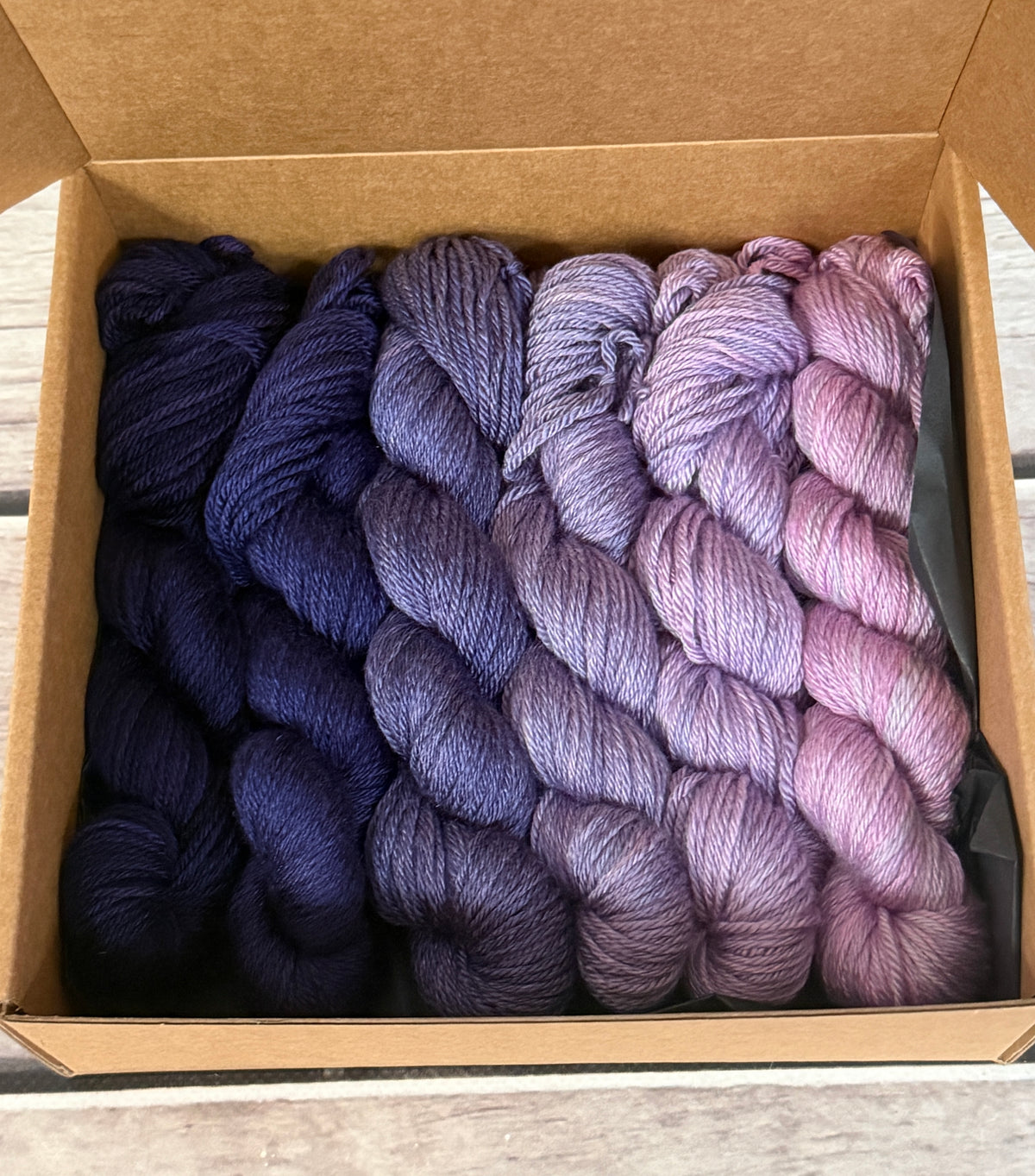 Knit for the Girls 2026 - Purple Fade - 6 x mini 20g skeins - Jasmine 4 ply