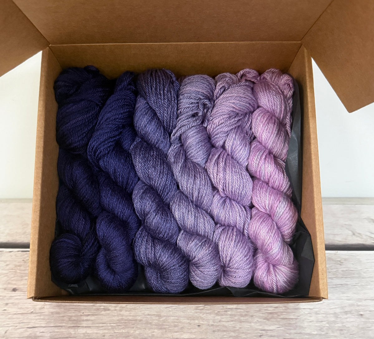 Knit for the Girls 2026 - Purple Fade - 6 x mini 20g skeins - Jasmine 4 ply