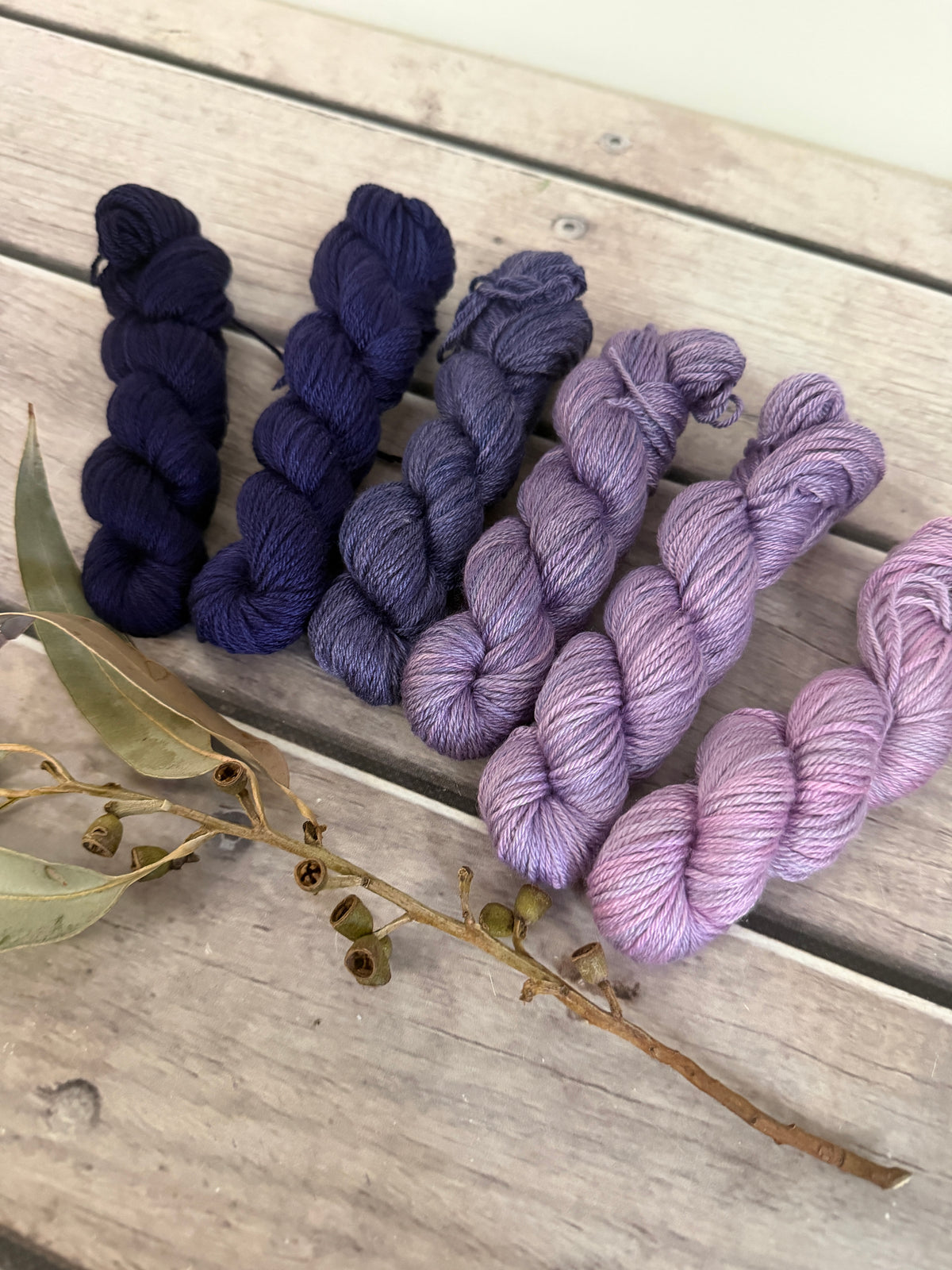 Knit for the Girls 2026 - Purple Fade - 6 x mini 20g skeins - Jasmine 4 ply