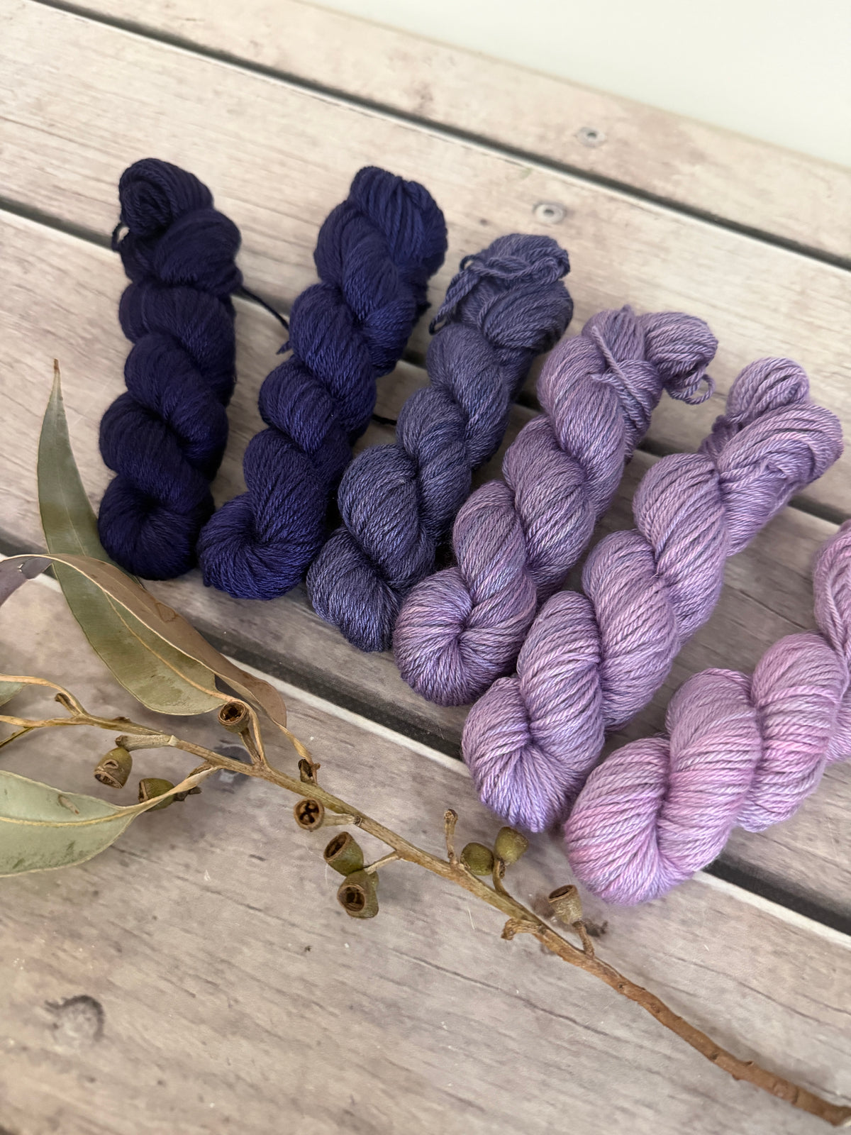 Knit for the Girls 2026 - Purple Fade - 6 x mini 20g skeins - Jasmine 4 ply