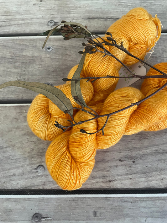 Roseate Emperor Moth #2 - Merino/ Silk 4 ply single - Osmanthus4