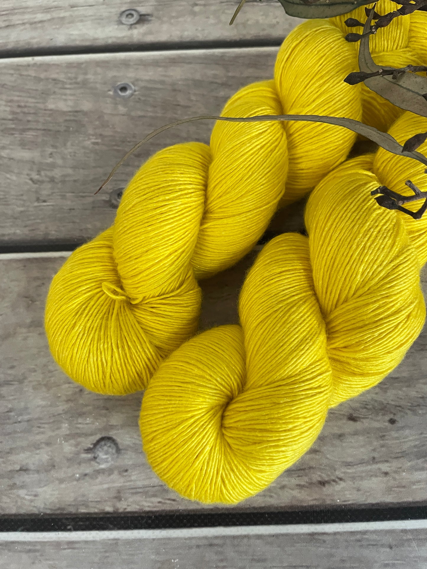 You are my Sunshine on Merino and Silk 4 ply single - Osmanthus4
