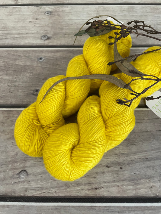 You are my Sunshine on Merino and Silk 4 ply single - Osmanthus4