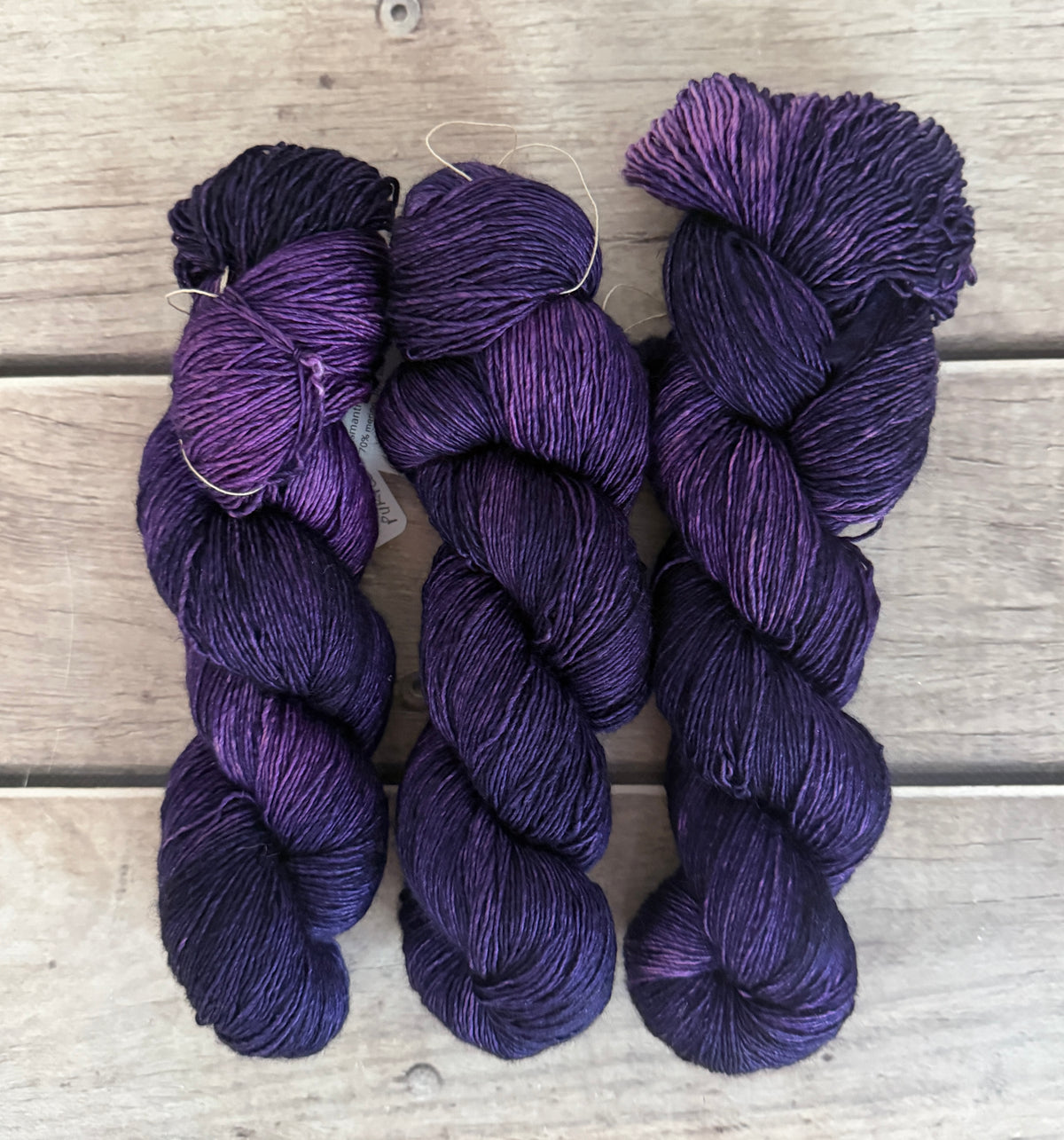 Purple Fade #5 -  Merino and Silk 4 ply single - Osmanthus