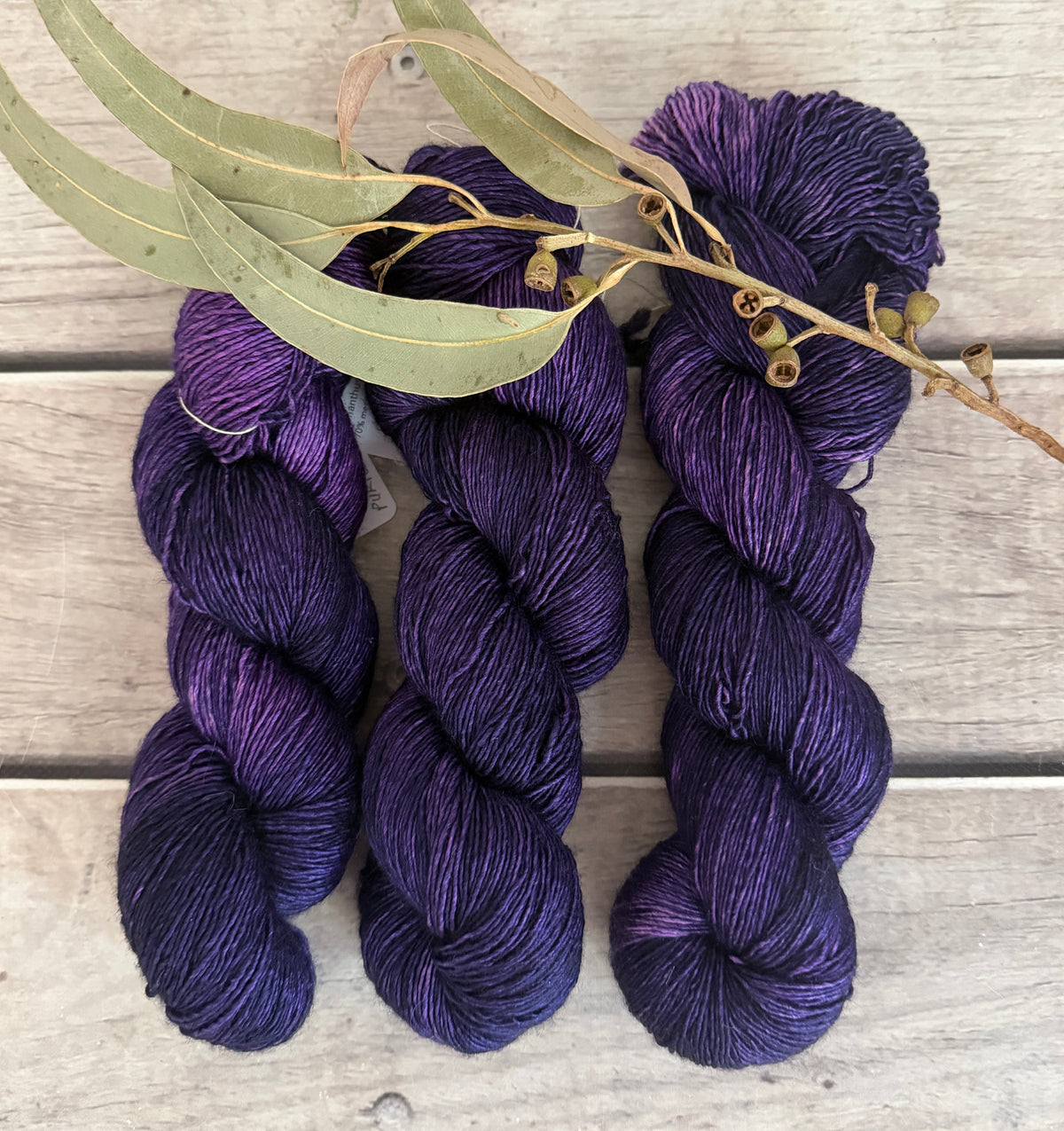 Purple Fade #5 -  Merino and Silk 4 ply single - Osmanthus