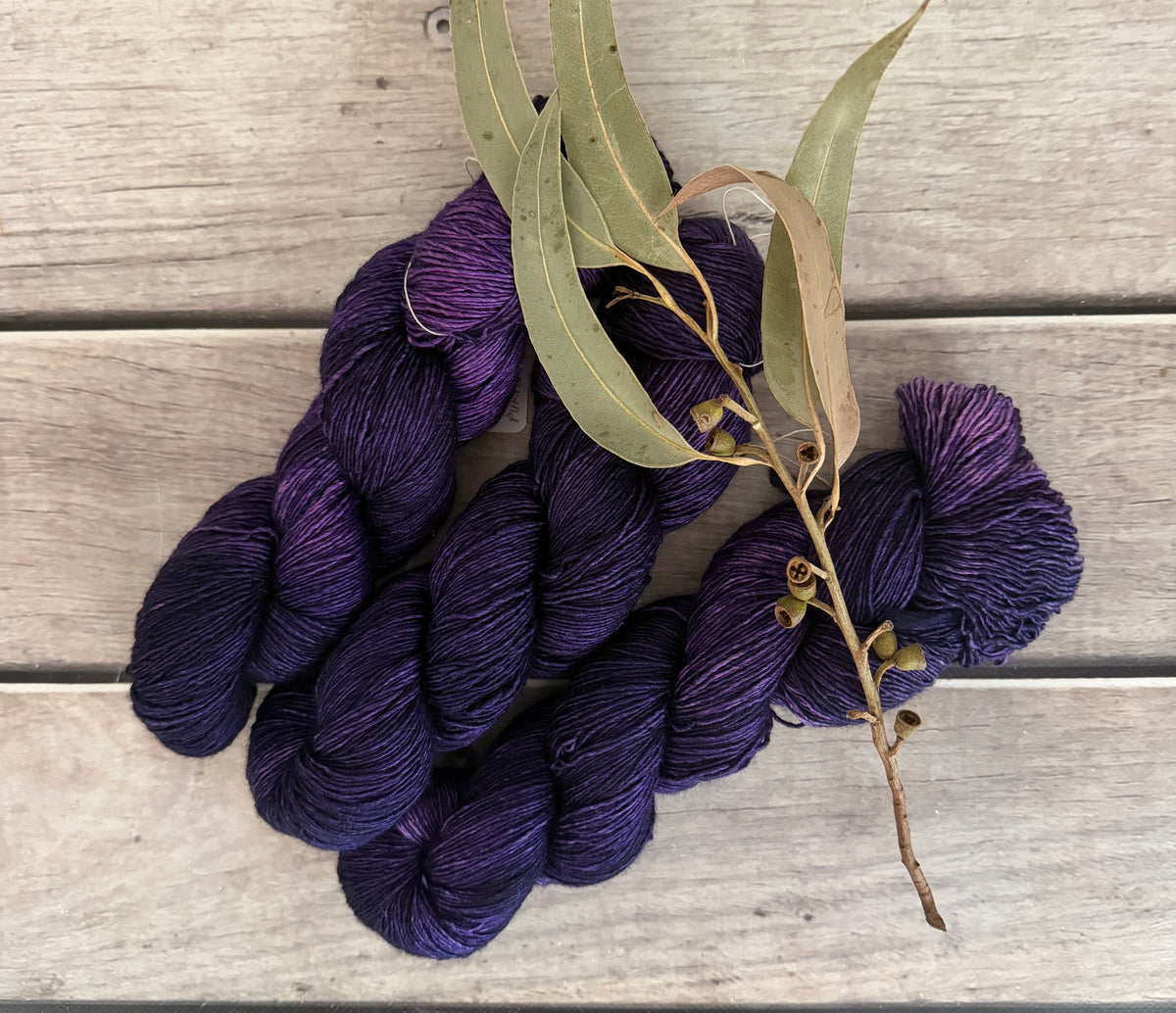 Purple Fade #5 -  Merino and Silk 4 ply single - Osmanthus
