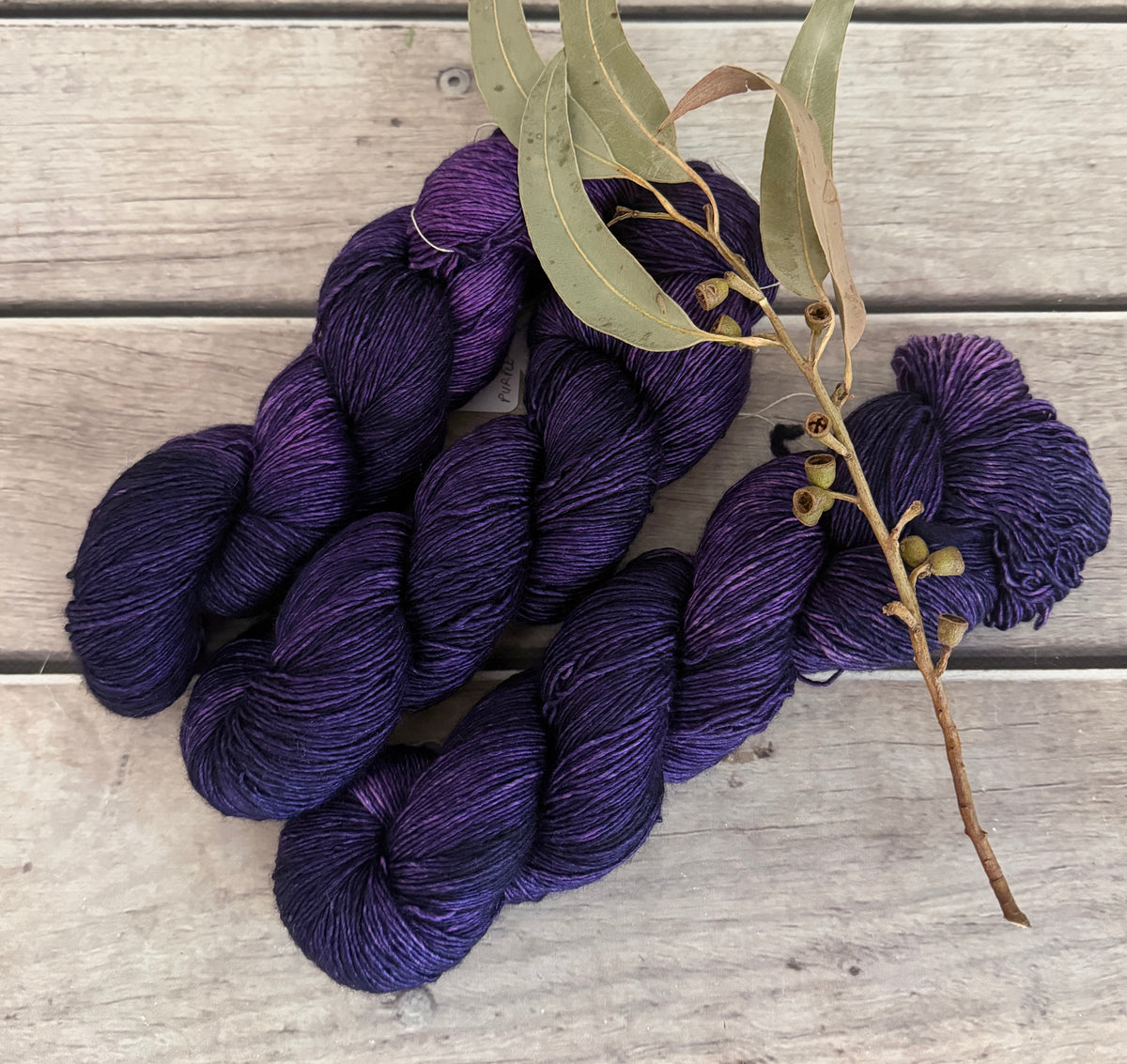 Purple Fade #5 -  Merino and Silk 4 ply single - Osmanthus