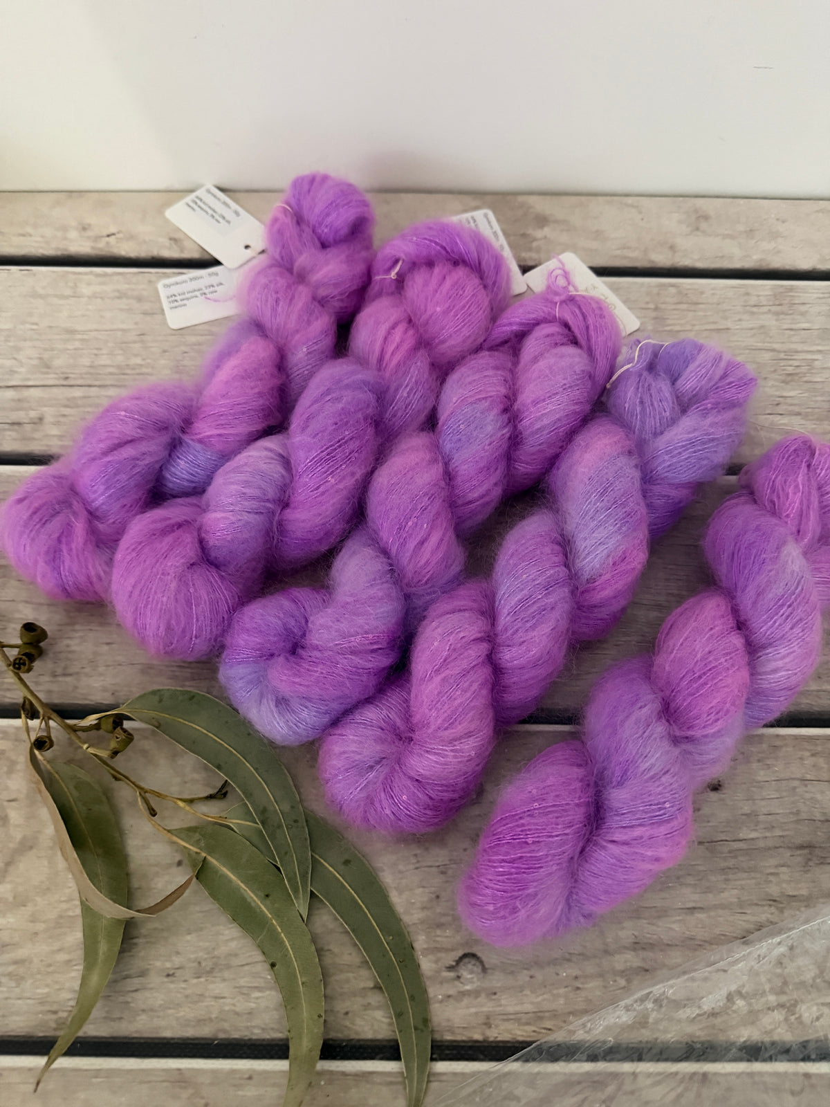 Lilac Dusk - mohair/silk/sequins - Gyrokuro 3ply
