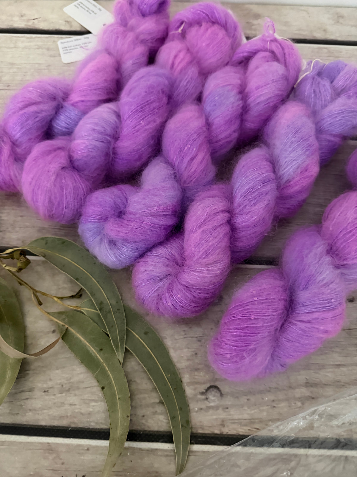 Lilac Dusk - mohair/silk/sequins - Gyrokuro 3ply
