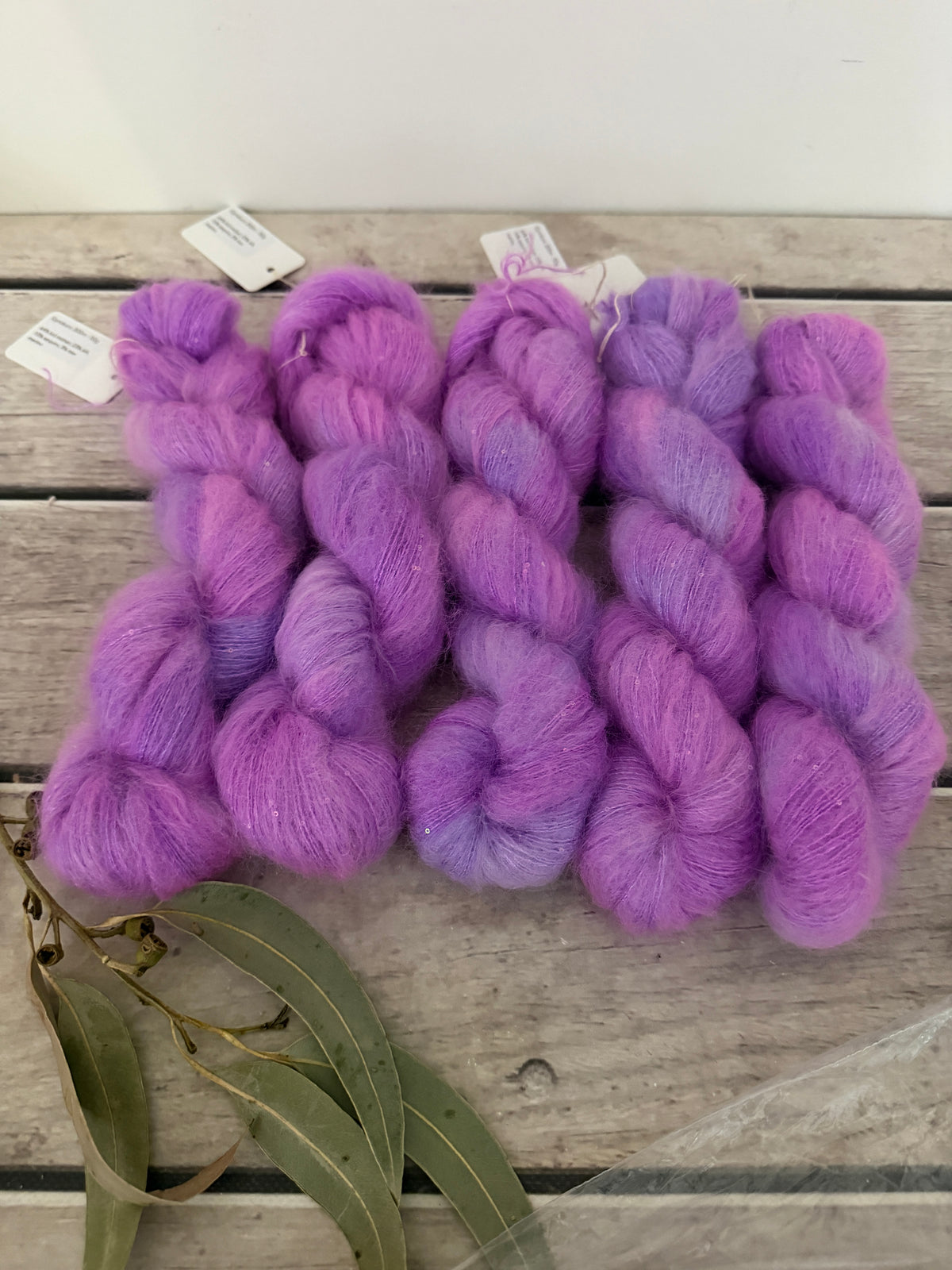 Lilac Dusk - mohair/silk/sequins - Gyrokuro 3ply