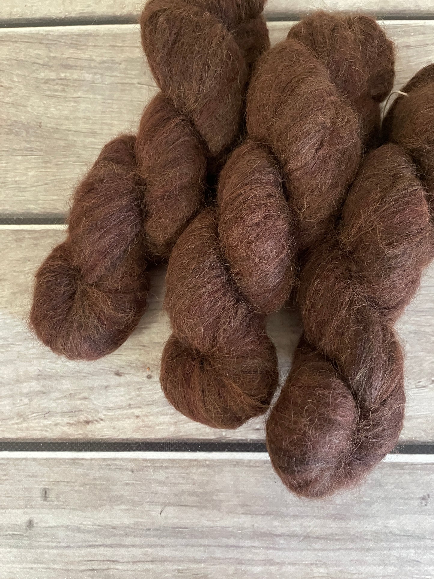 Chocolate - 2 ply Suri/merino fluff - Rosemary