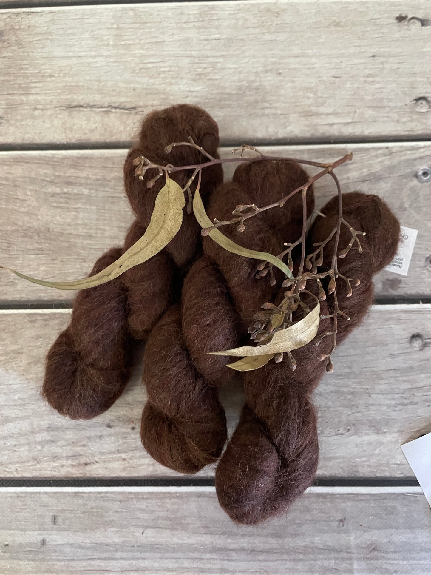 Chocolate - 2 ply Suri/merino fluff - Rosemary