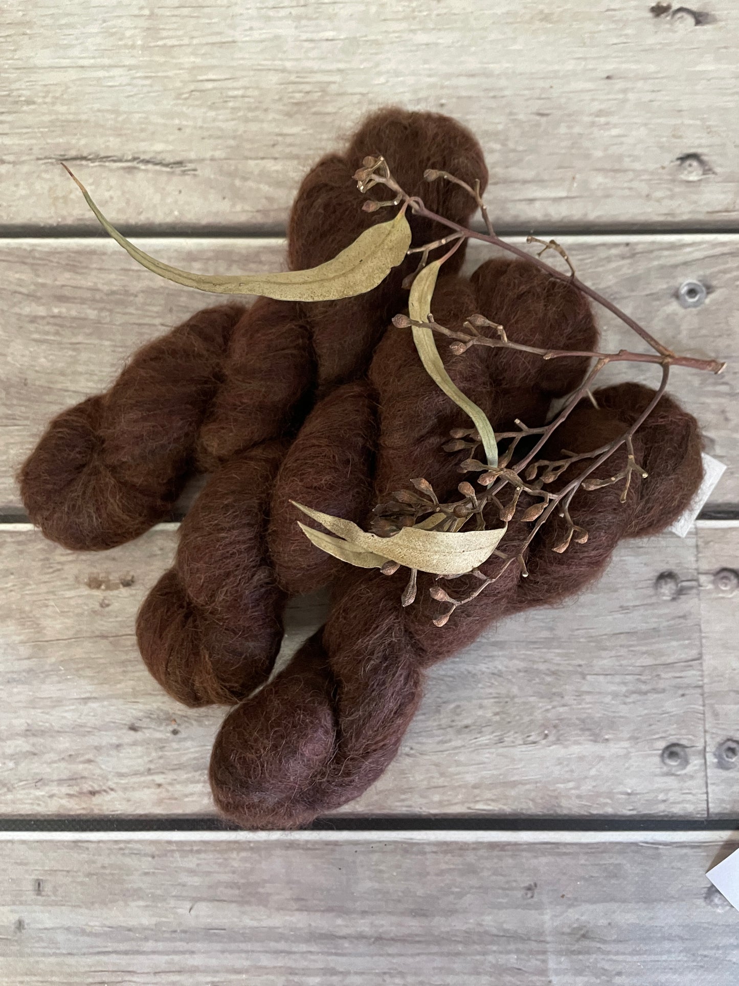 Chocolate - 2 ply Suri/merino fluff - Rosemary