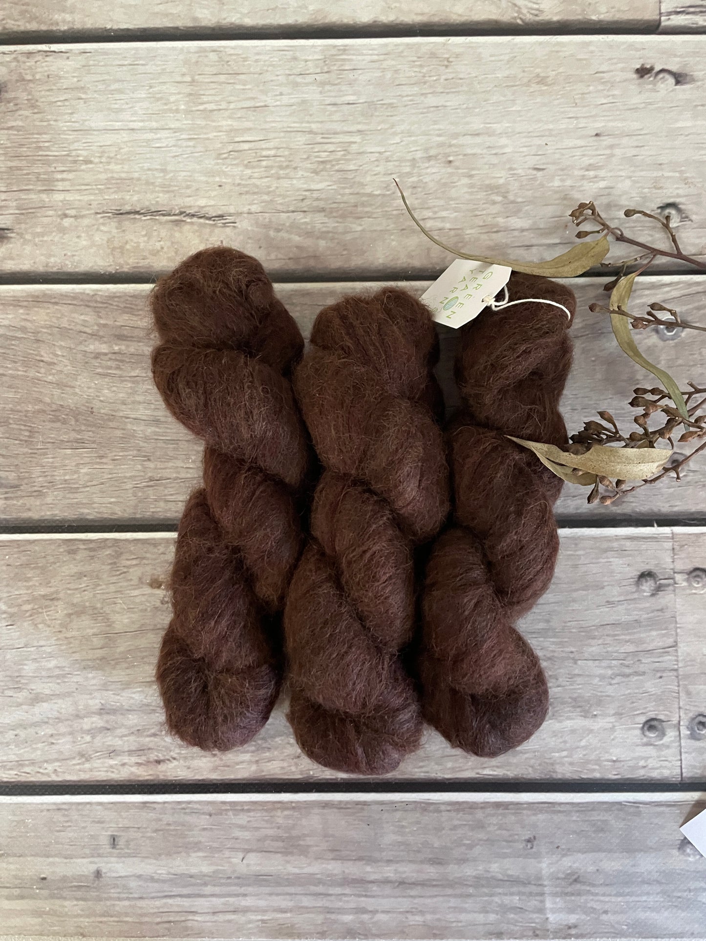 Chocolate - 2 ply Suri/merino fluff - Rosemary