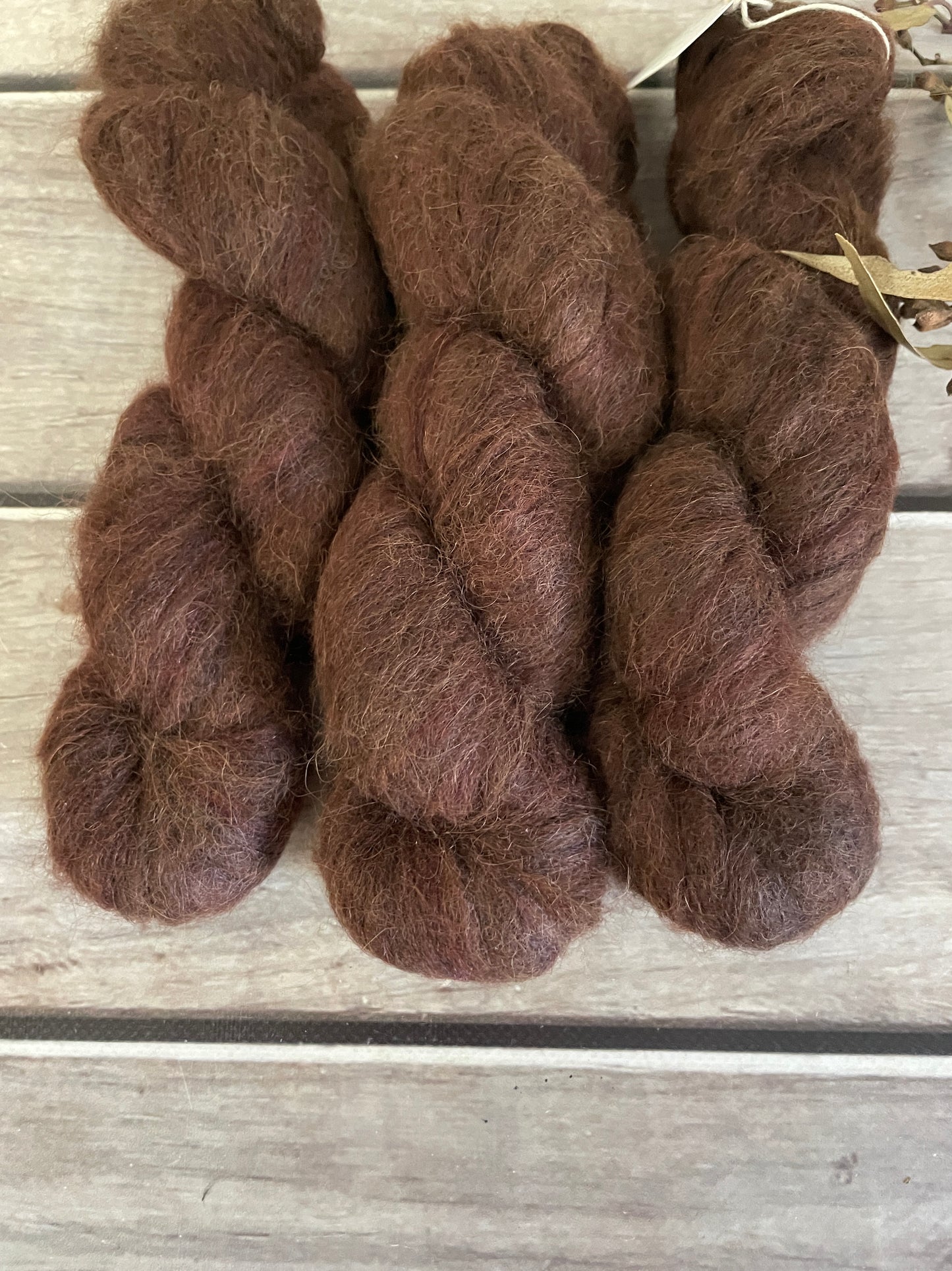 Chocolate - 2 ply Suri/merino fluff - Rosemary