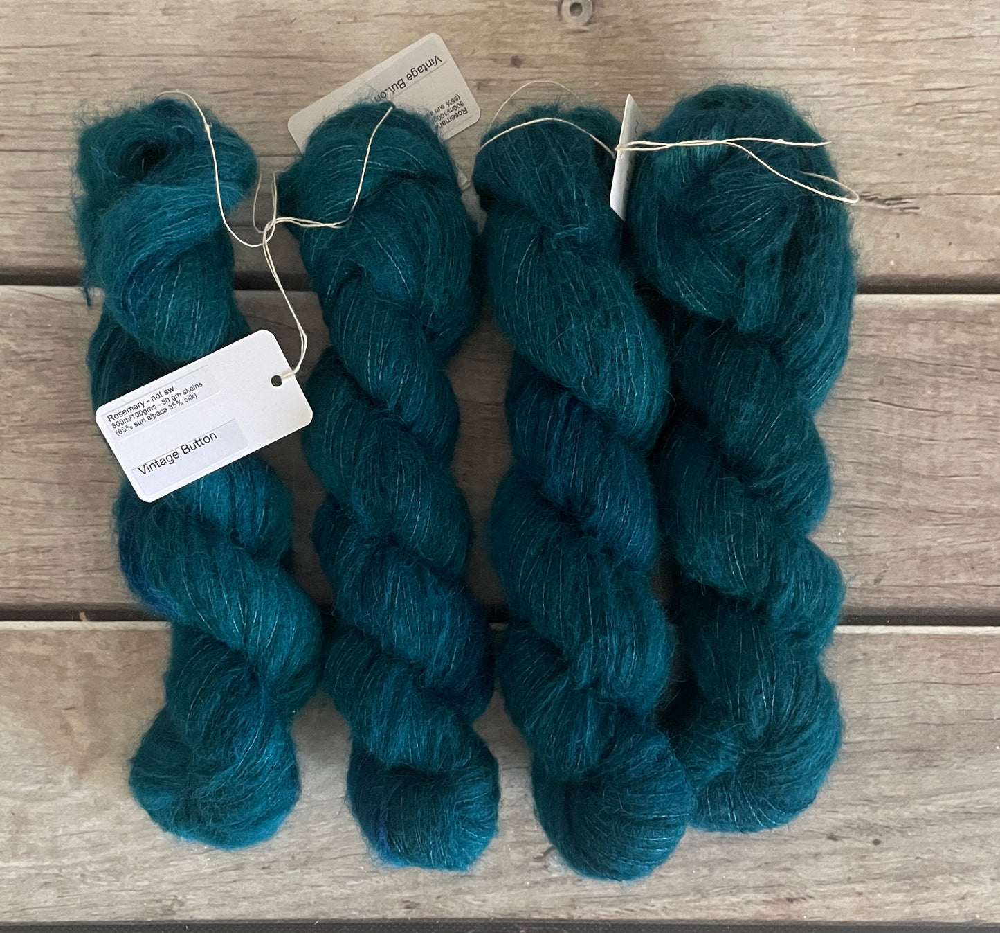 Vintage Button - 2 ply Suri/merino fluff - Rosemary
