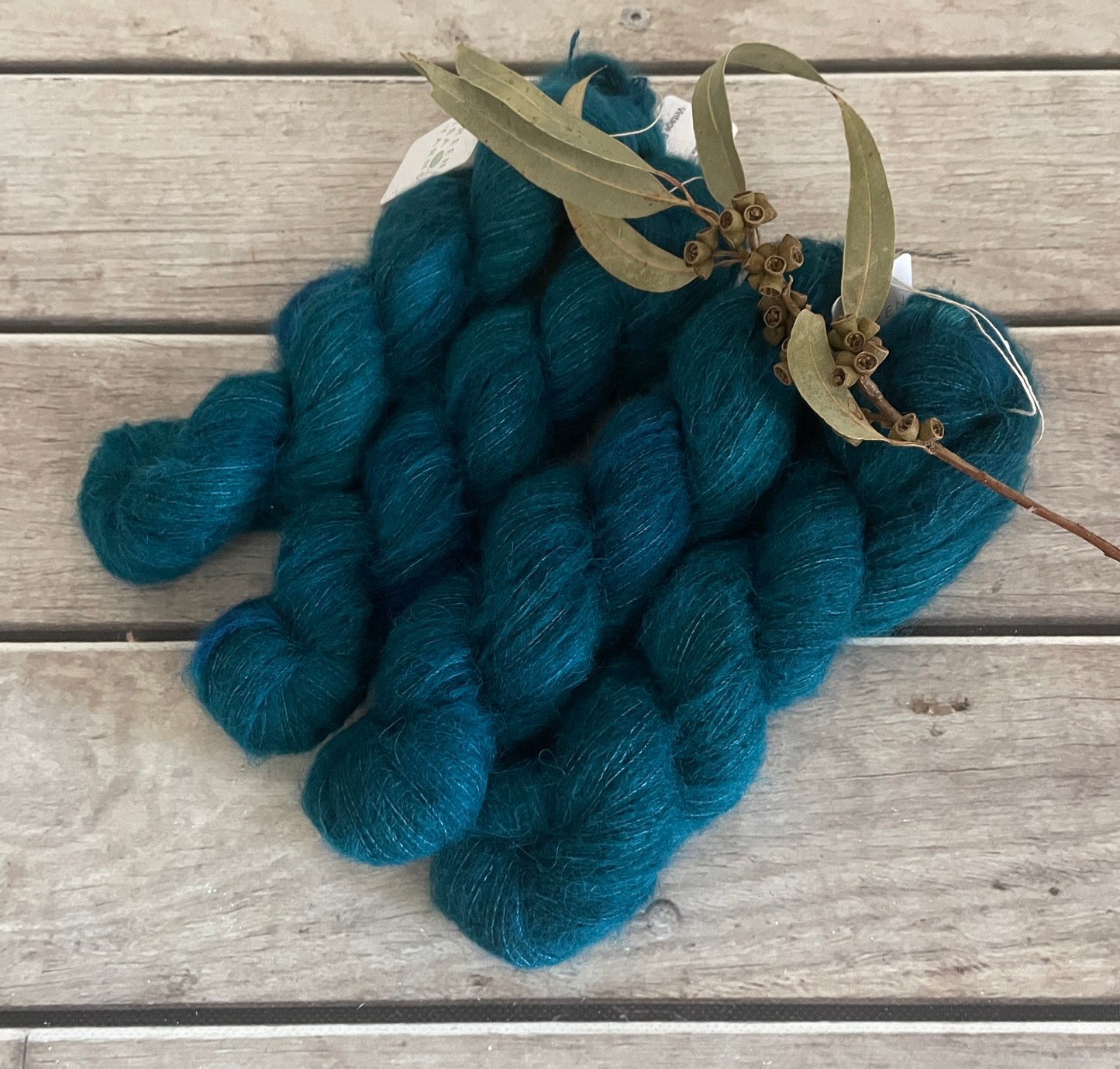 Vintage Button - 2 ply Suri/merino fluff - Rosemary