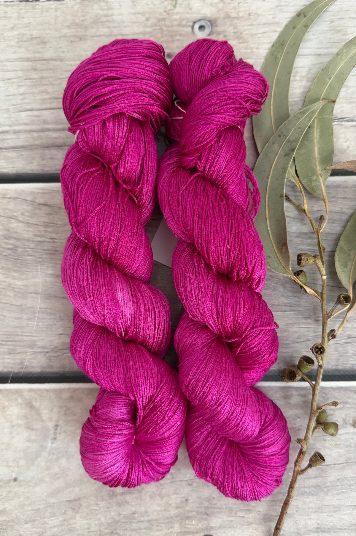 Dragonfruit - lace weight Mulberry silk - Rainflower lace
