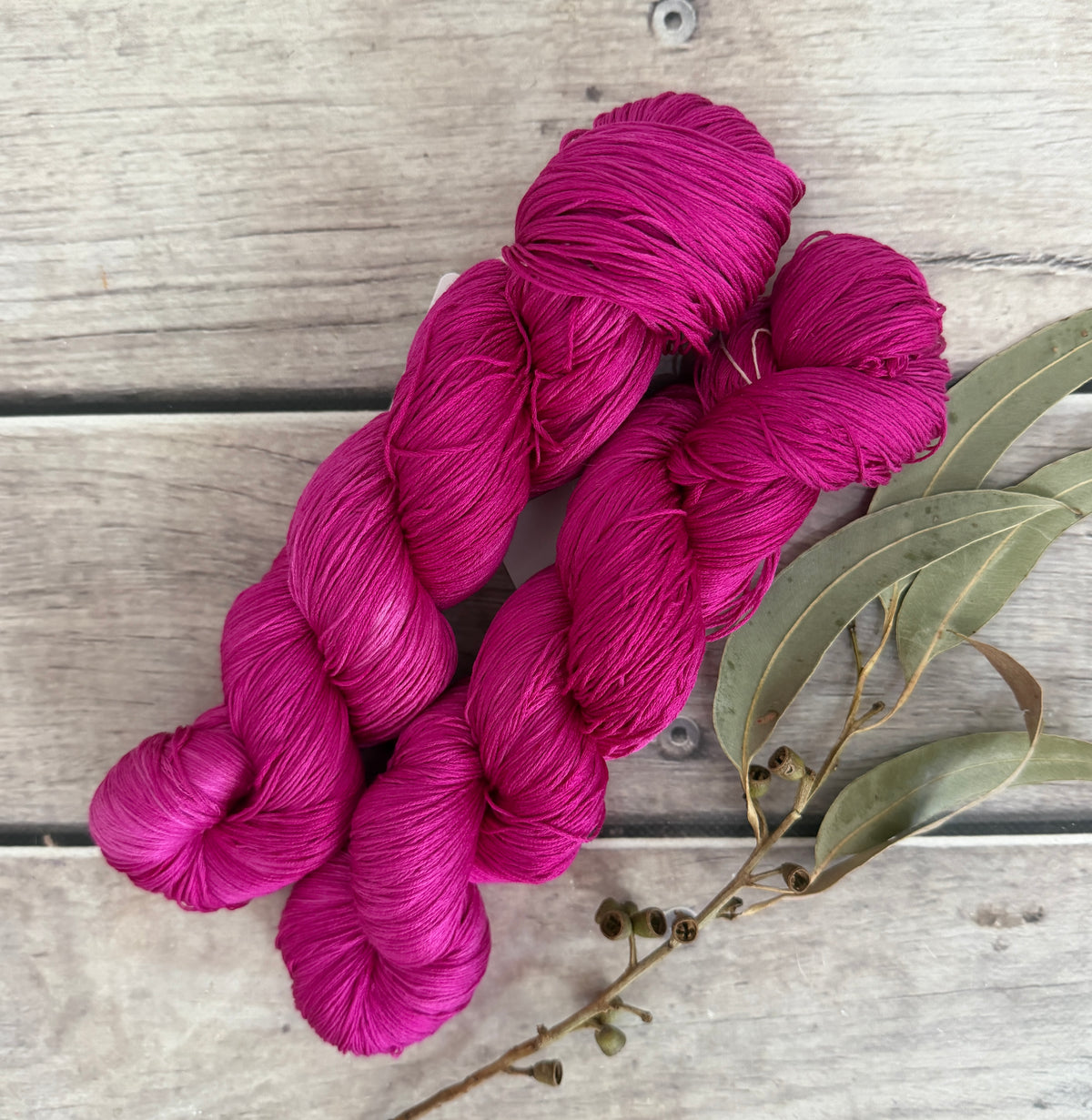 Dragonfruit - lace weight Mulberry silk - Rainflower lace