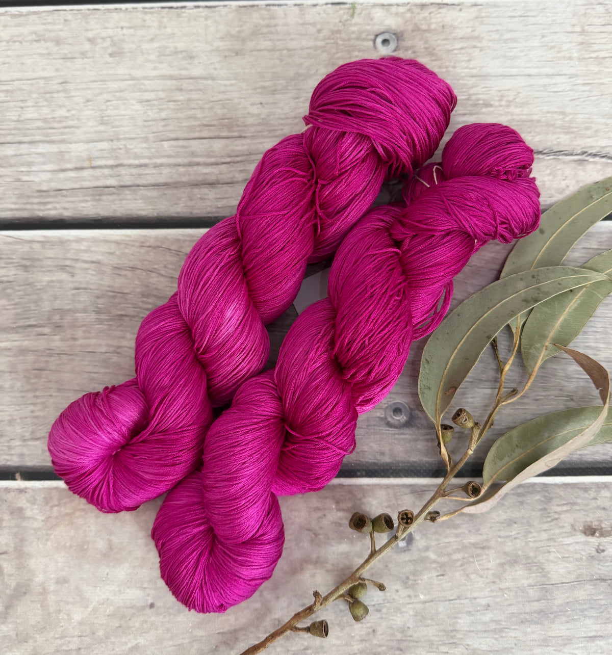 Dragonfruit - lace weight Mulberry silk - Rainflower lace