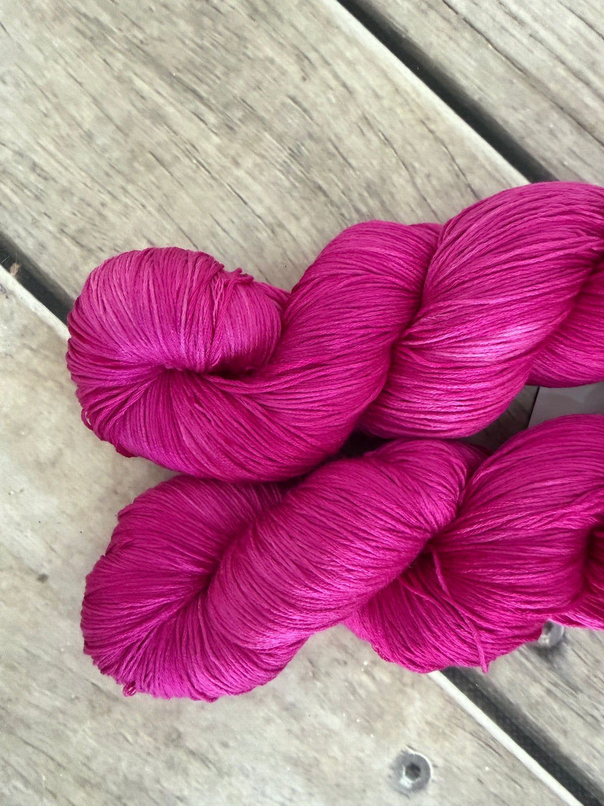 Dragonfruit - lace weight Mulberry silk - Rainflower lace
