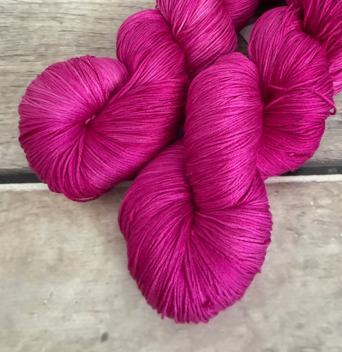 Dragonfruit - lace weight Mulberry silk - Rainflower lace