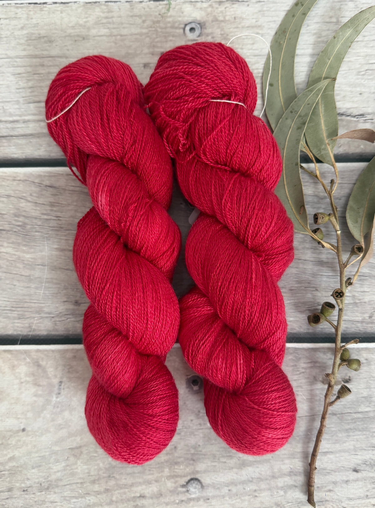 Red Coral ooak - 2 ply/lace - silk/merino - Jasmine 2